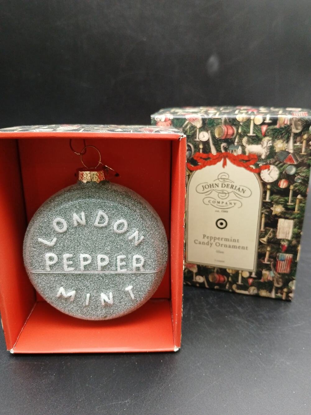NEW John Derian Company London PEPPERMINT CANDY Glass Christmas Ornament Target